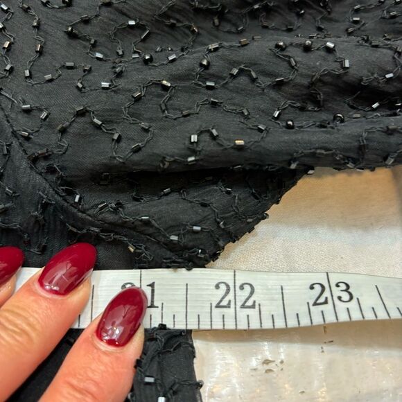 Ladies Black Silk and Glass Bead Jacket Size Large - Picture 12 of 14